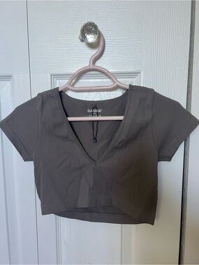 Garage gray crop top